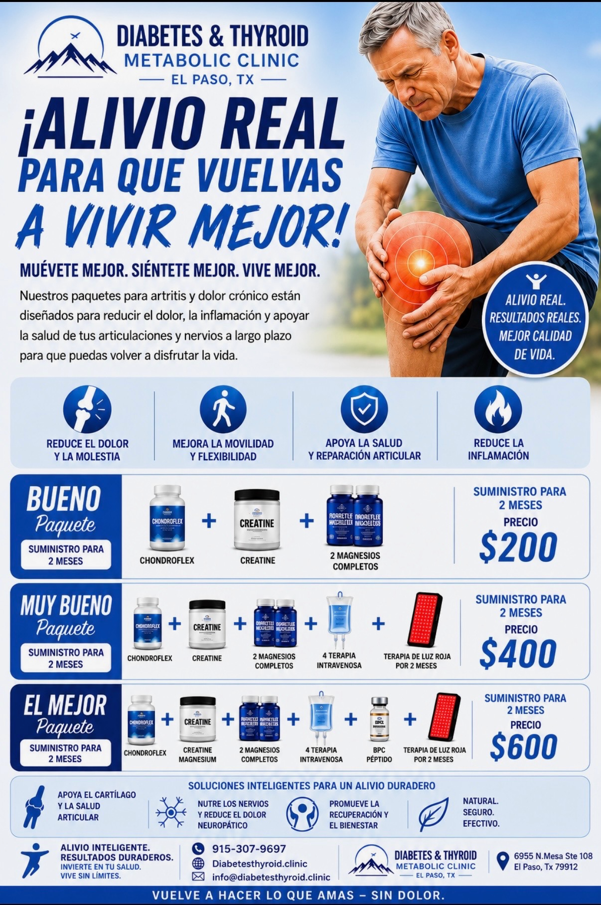 Paquetes para artritis y dolor crónico en español con opciones y precios para dos meses