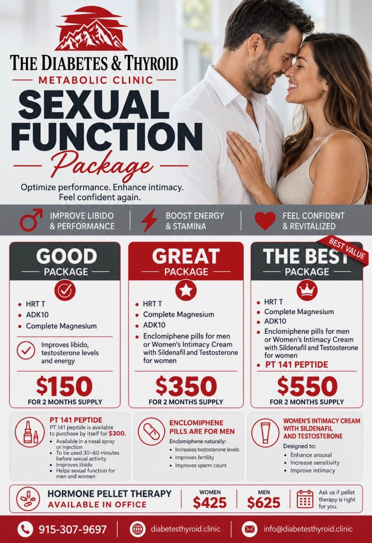Sexual function package in English with two-month options and pricing